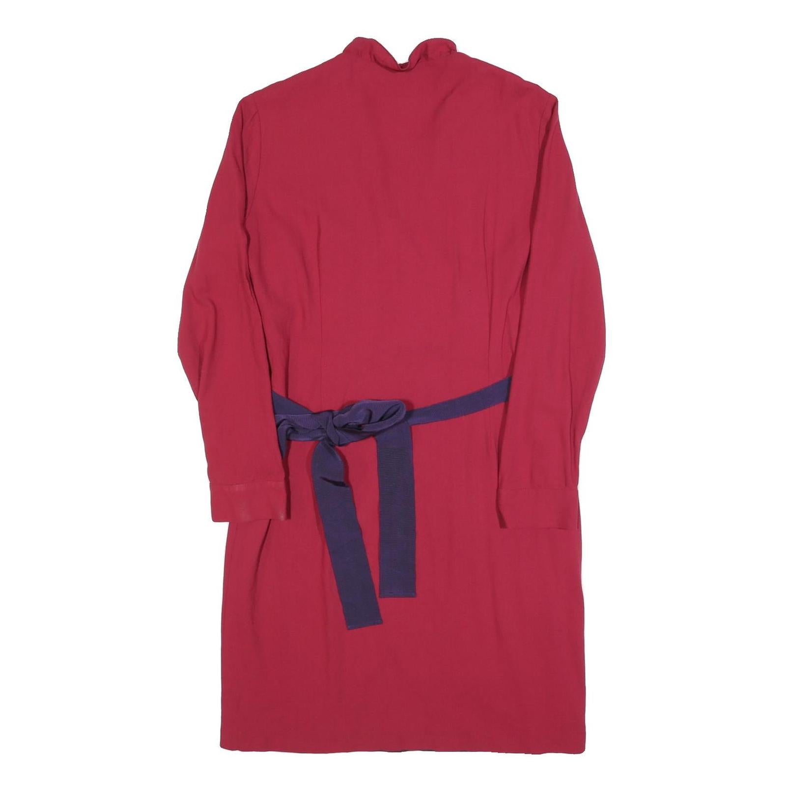 LOVE MOSCHINO Womens Red & Navy Wrap Dress Polyester Blend Long Sleeve UK 14