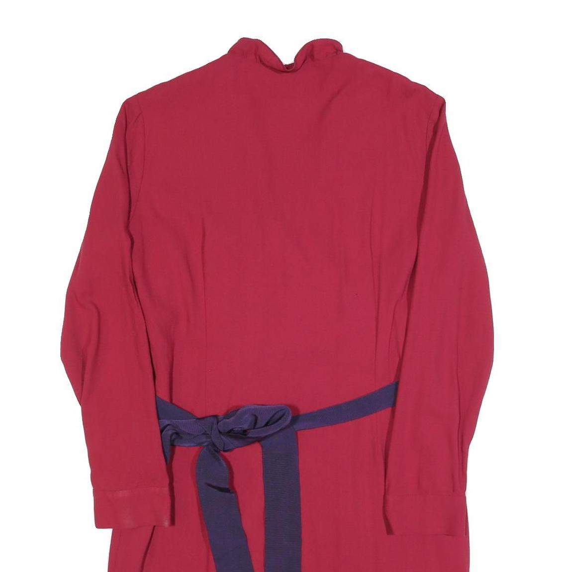 LOVE MOSCHINO Womens Red & Navy Wrap Dress Polyester Blend Long Sleeve UK 14