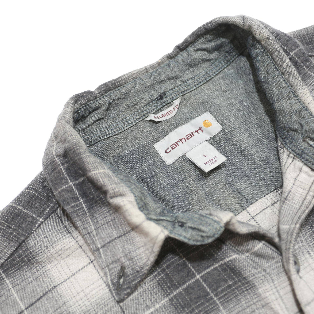 CARHARTT Mens Grey & White Plaid Shirt L Workwear Casual Cotton Long Sleeve