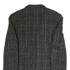 Mens Black & Brown Check Classic Jacket M Polyester Blend Button Closure Formal