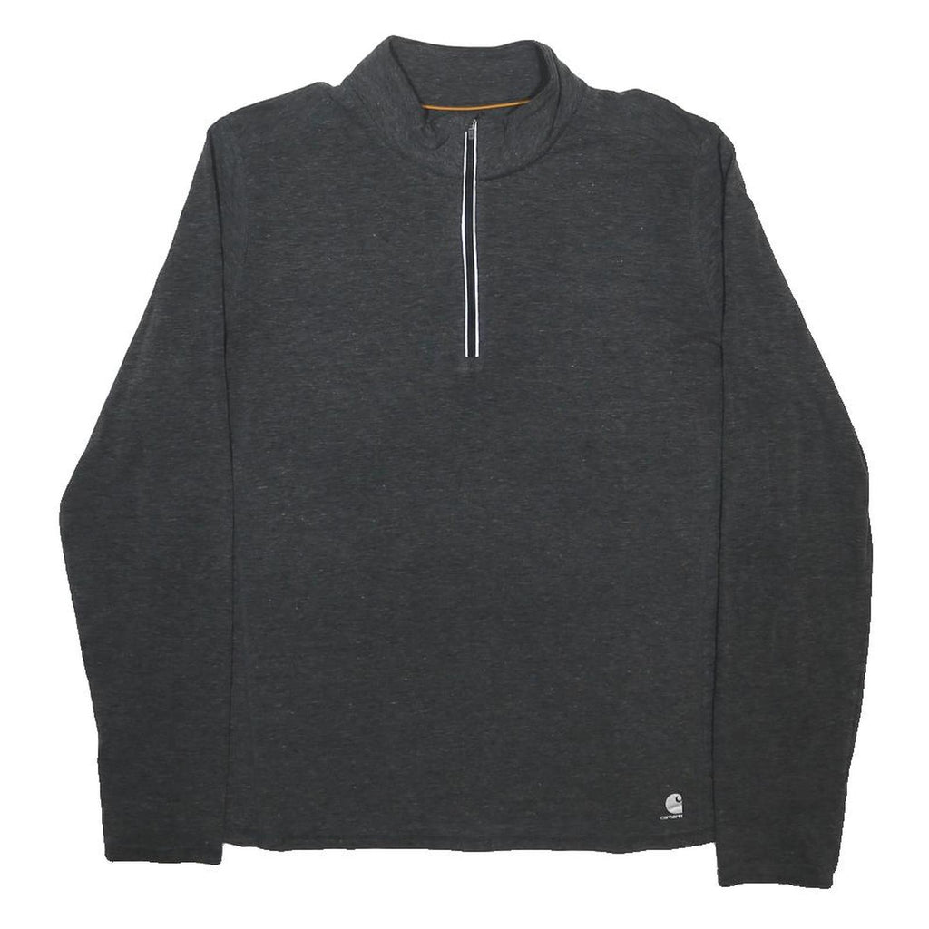 CARHARTT Womens Grey 1/4 Zip Pullover Long Sleeve 2XL Relaxed Fit Casual