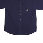 HUNTING HORN Mens Navy Blue Cotton Shirt XL Button Down Casual Summer