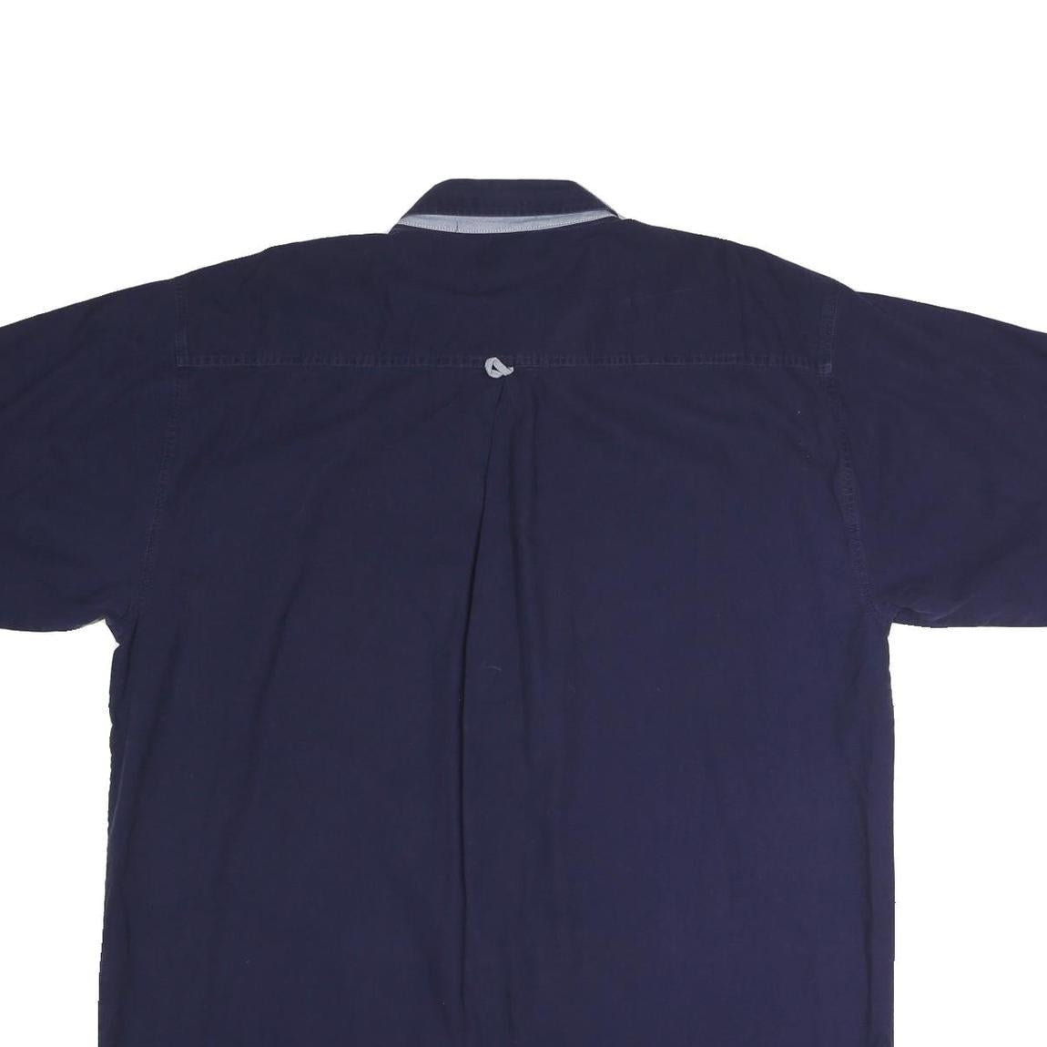 HUNTING HORN Mens Navy Blue Cotton Shirt XL Button Down Casual Summer