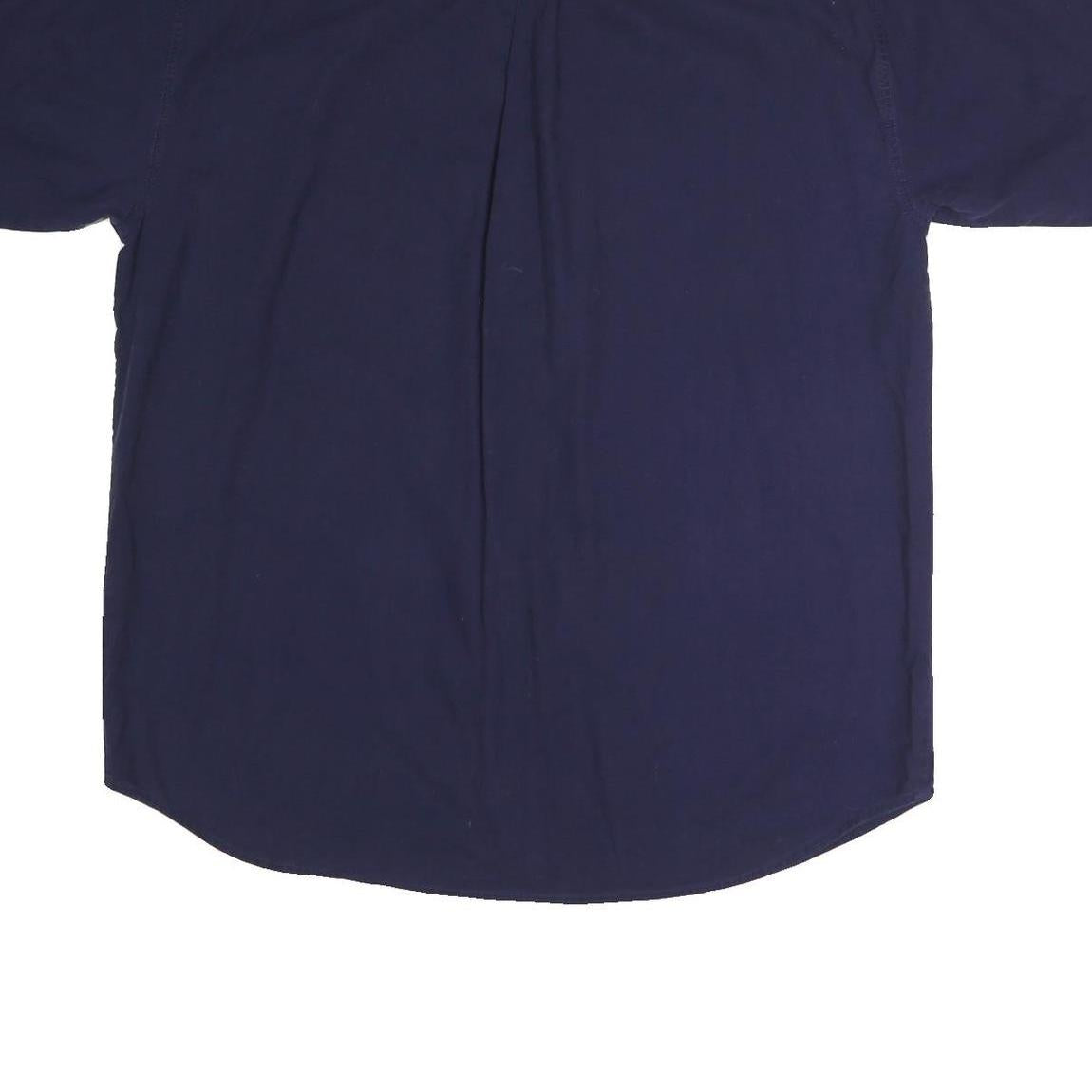 HUNTING HORN Mens Navy Blue Cotton Shirt XL Button Down Casual Summer