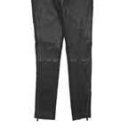 DOLCE & GABBANA Womens Leather Black Slim Skinny Trousers W28 L30 Stylish Zip