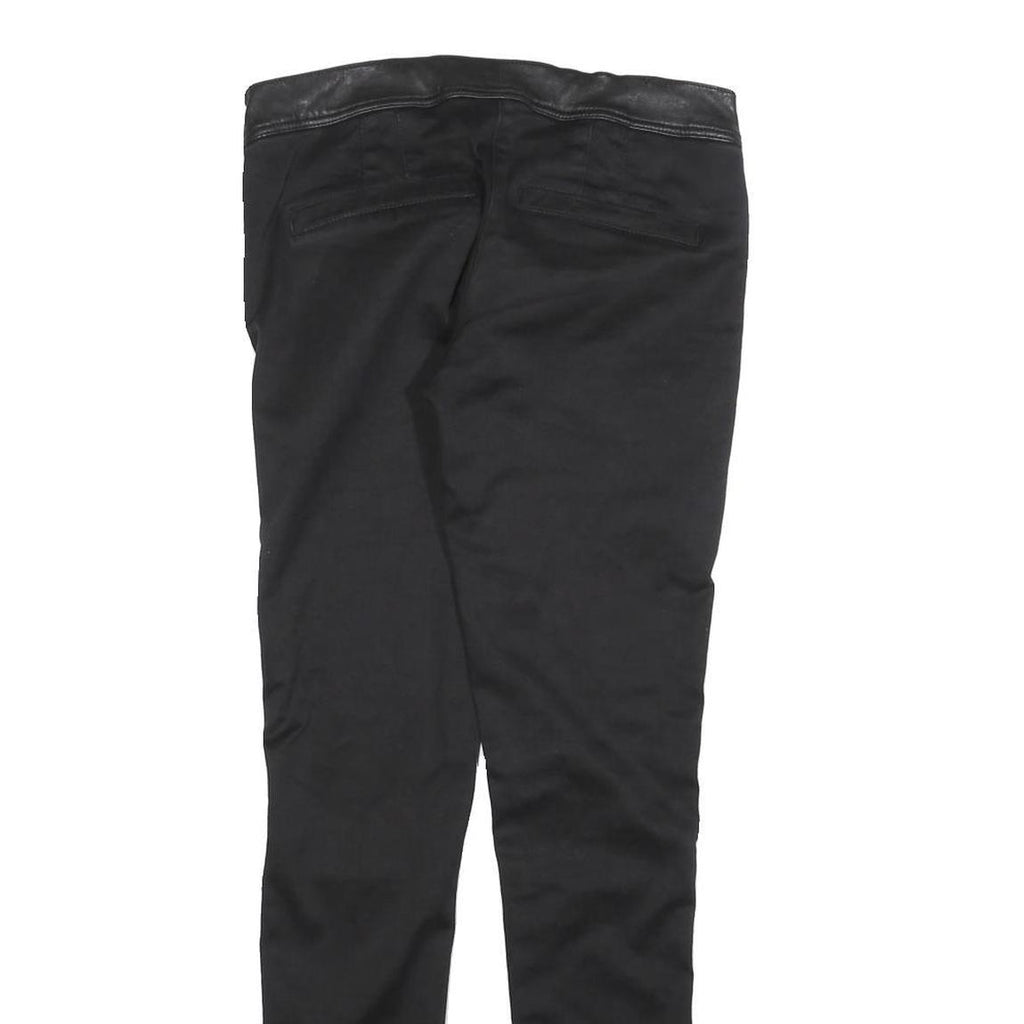 DOLCE & GABBANA Womens Leather Black Slim Skinny Trousers W28 L30 Stylish Zip