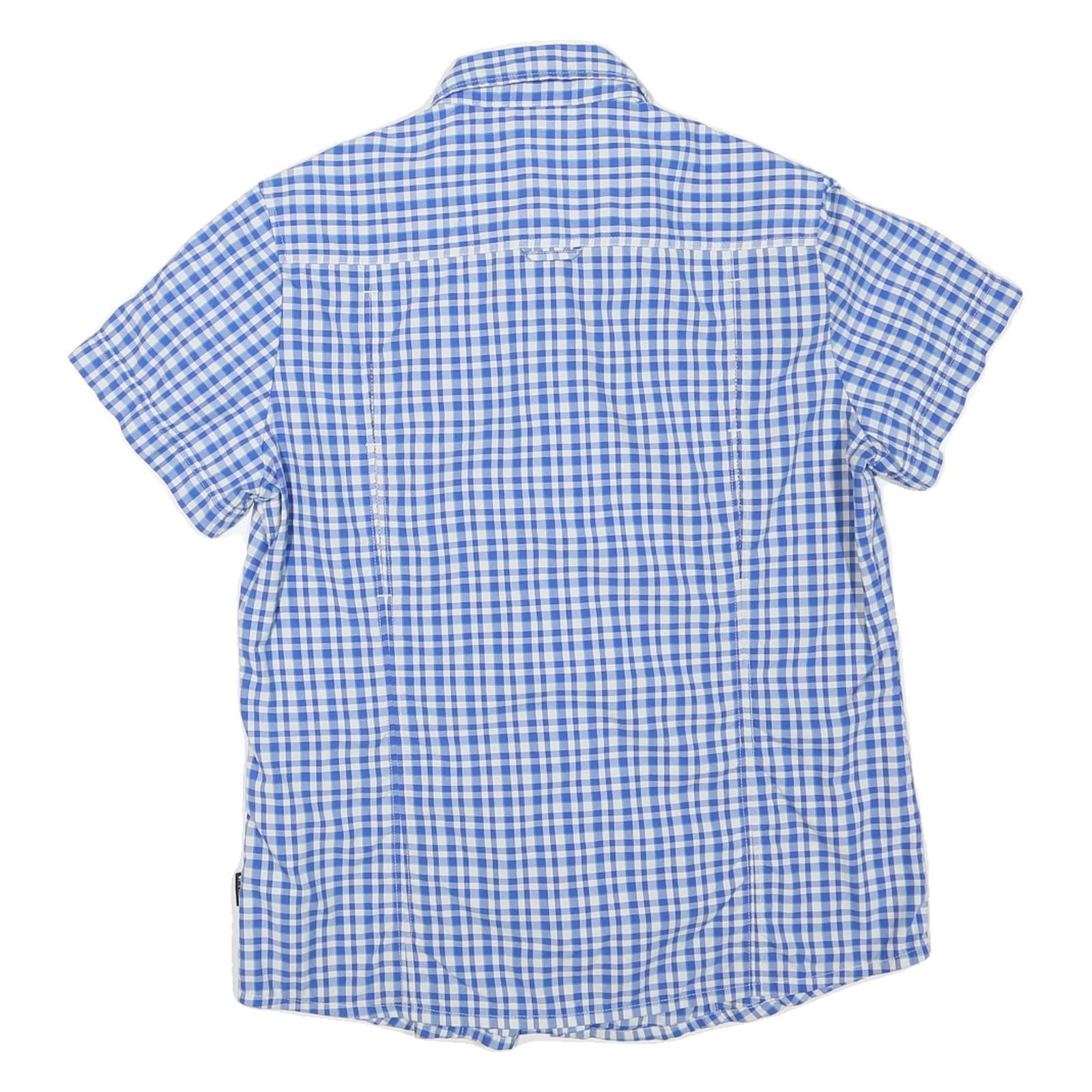 JACK WOLFSKIN Womens Blue & White Check Shirt L Cotton Blend Outdoor Casual