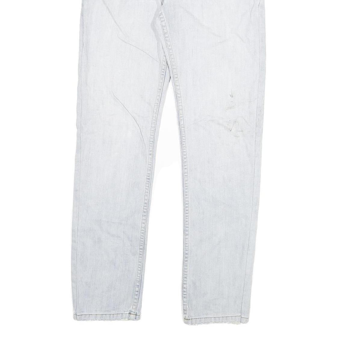 DICKIES Mens Slim Light Blue Denim Jeans Cotton Blend W30 L30 Zip Pocket