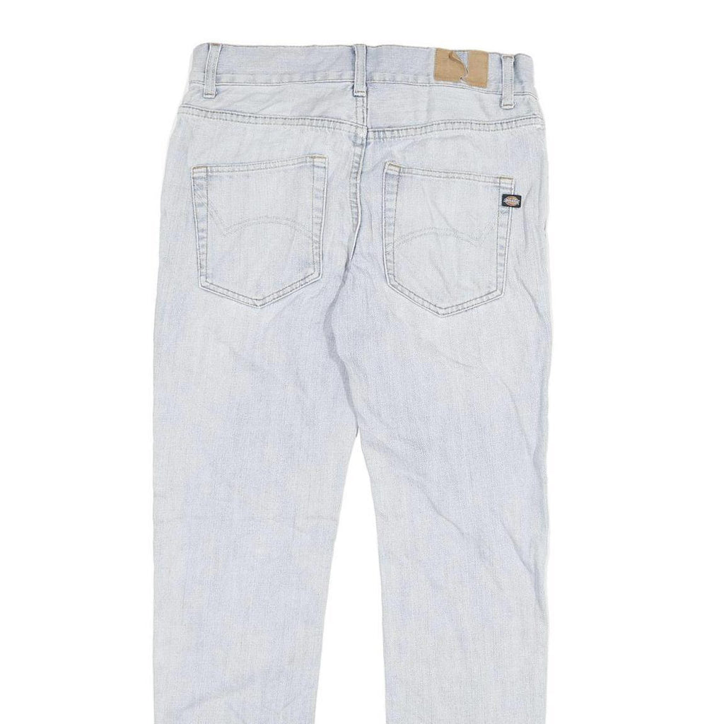 DICKIES Mens Slim Light Blue Denim Jeans Cotton Blend W30 L30 Zip Pocket