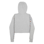 ELLESSE Womens Grey Crop ¼ Zip Hoodie UK 4 Cotton Blend Casual