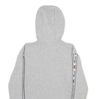ELLESSE Womens Grey Crop ¼ Zip Hoodie UK 4 Cotton Blend Casual