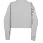 ELLESSE Womens Grey Crop ¼ Zip Hoodie UK 4 Cotton Blend Casual