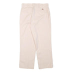 DICKIES Womens Regular Fit Cream Cotton Blend Trousers W30 L26 Straight Leg Zip