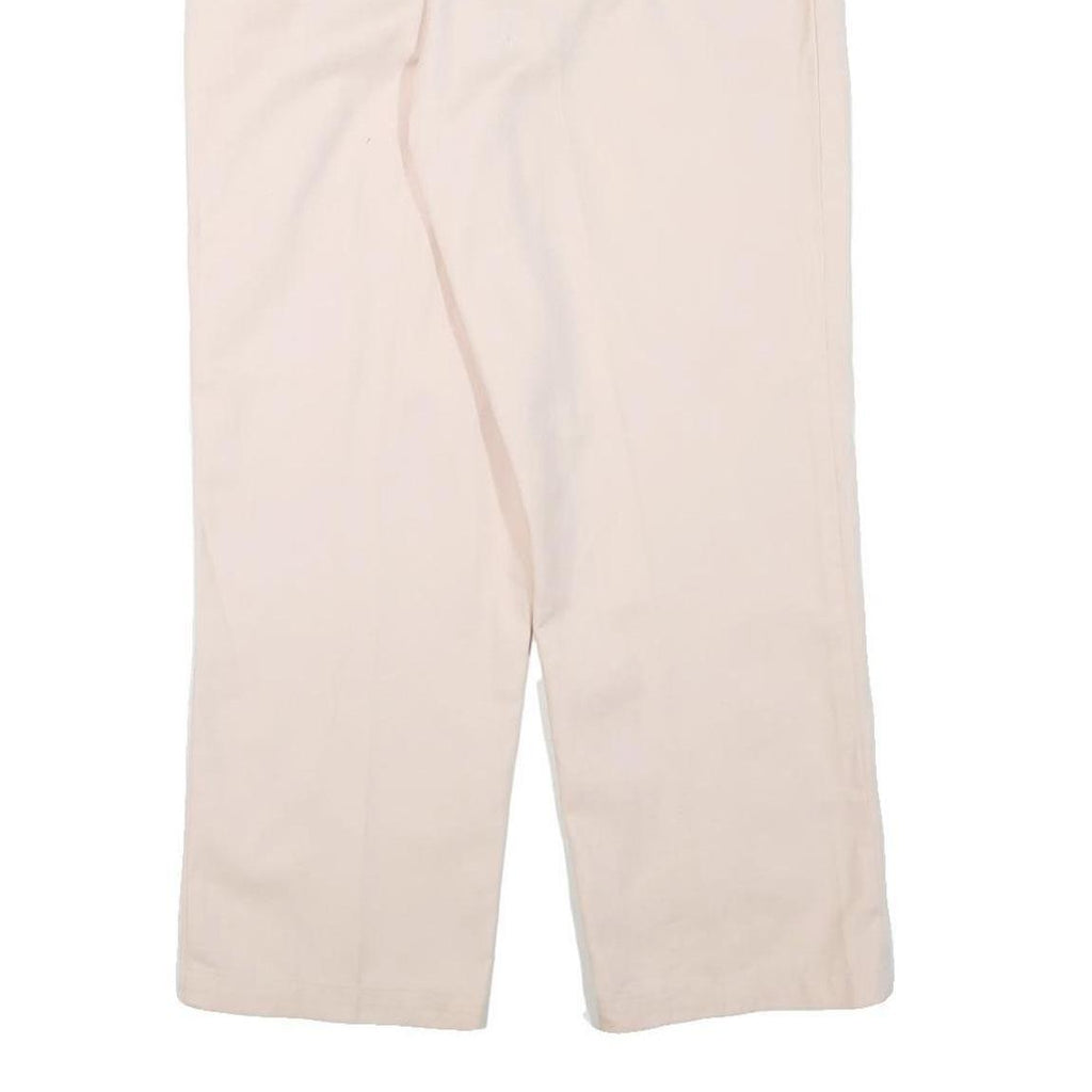 DICKIES Womens Regular Fit Cream Cotton Blend Trousers W30 L26 Straight Leg Zip