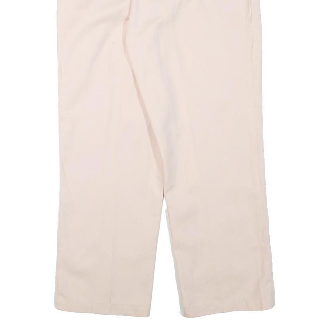 DICKIES Womens Regular Fit Cream Cotton Blend Trousers W30 L26 Straight Leg Zip