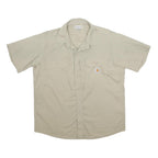 CARHARTT Mens Beige Polyester Blend Work Shirt XL Utility Button Pocket Durable
