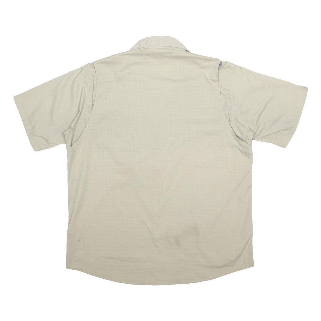 CARHARTT Mens Beige Polyester Blend Work Shirt XL Utility Button Pocket Durable