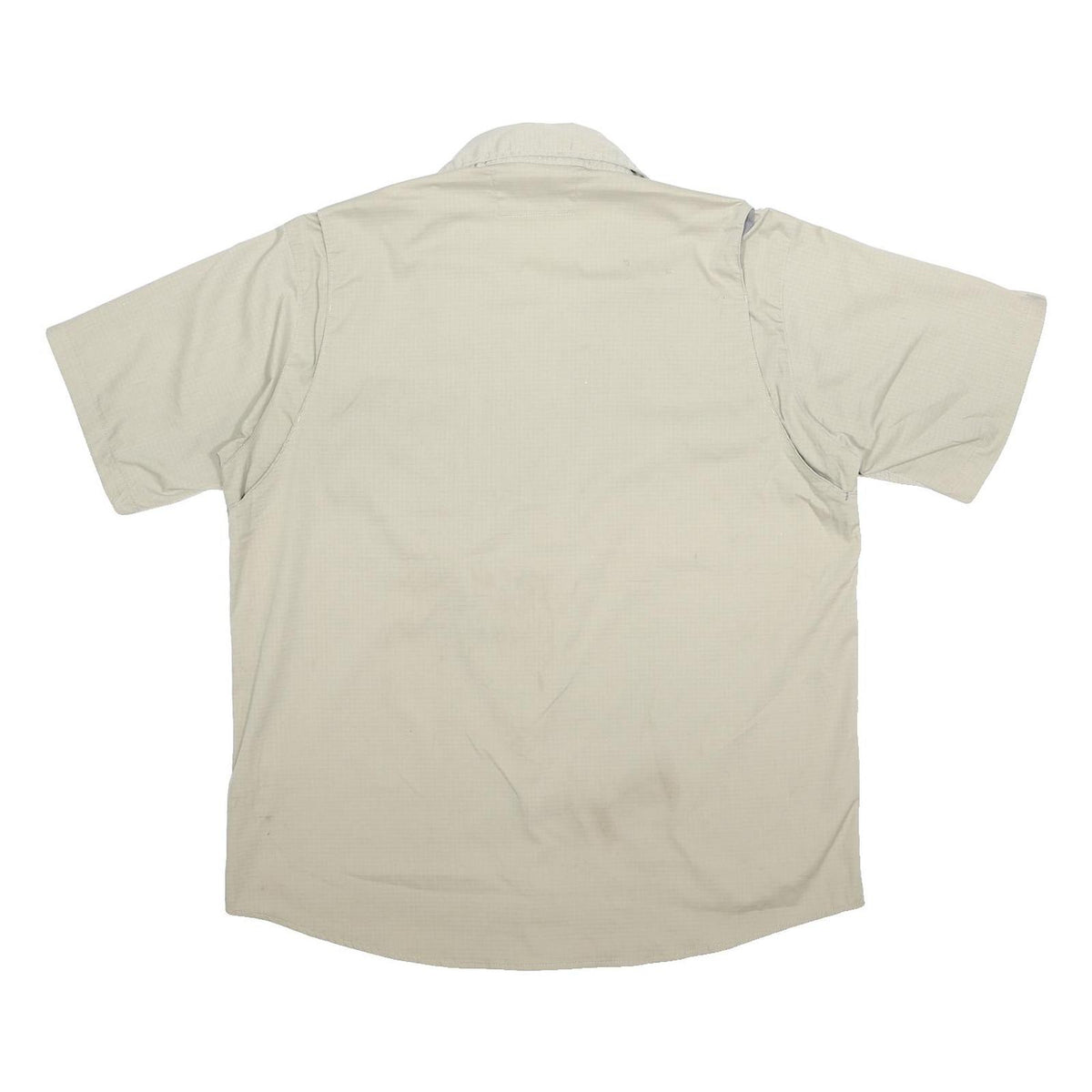 CARHARTT Mens Beige Polyester Blend Work Shirt XL Utility Button Pocket Durable