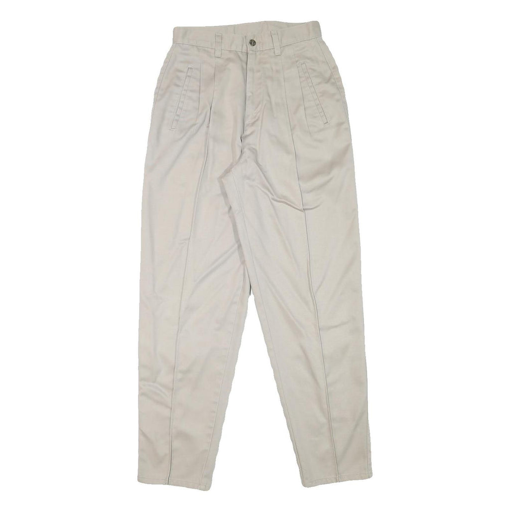 NORTHERN REFLECTIONS Womens Slim Beige Cotton Blend Trousers W25 L29 Zip Closure