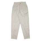 NORTHERN REFLECTIONS Womens Slim Beige Cotton Blend Trousers W25 L29 Zip Closure