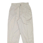 NORTHERN REFLECTIONS Womens Slim Beige Cotton Blend Trousers W25 L29 Zip Closure