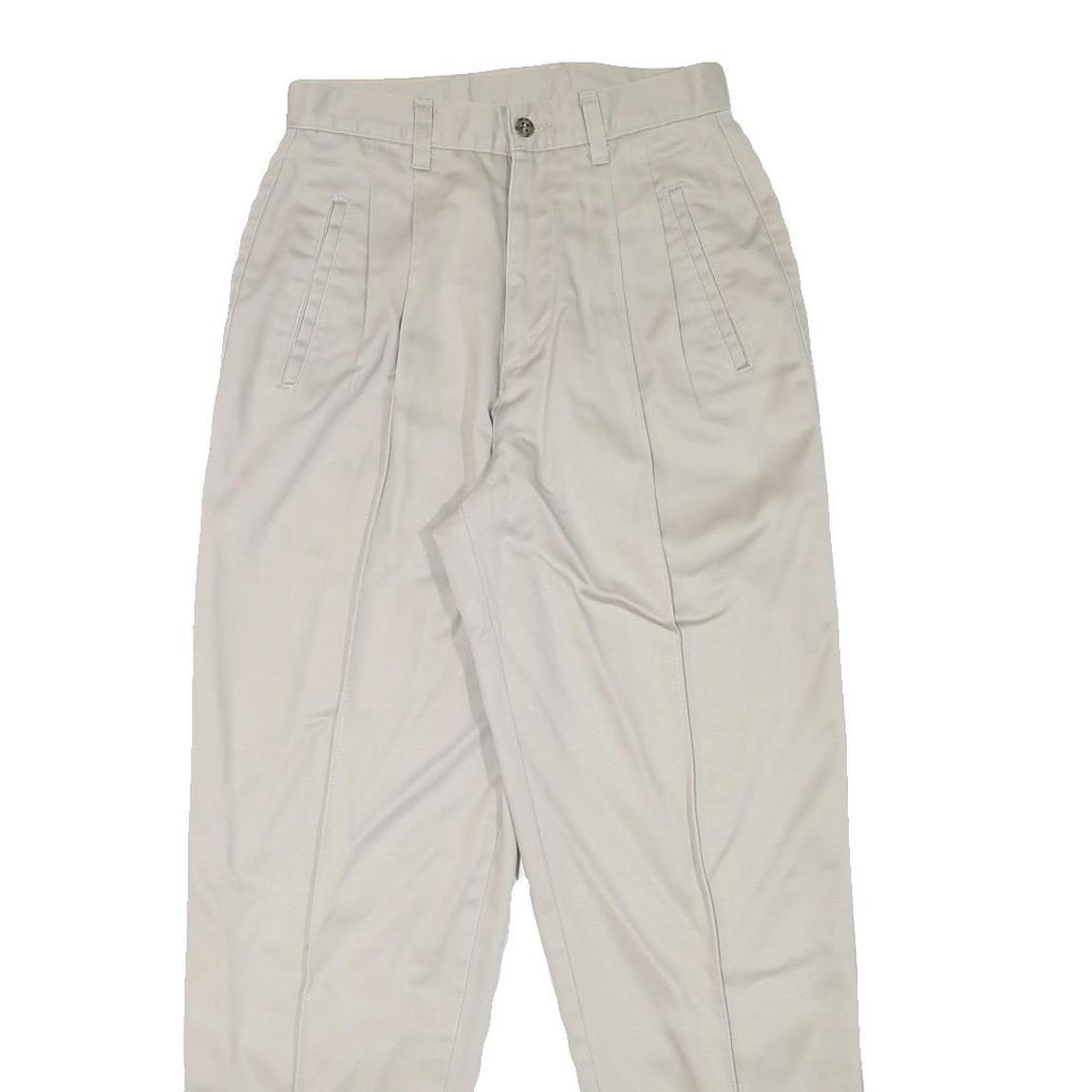 NORTHERN REFLECTIONS Womens Slim Beige Cotton Blend Trousers W25 L29 Zip Closure