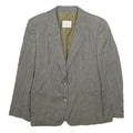 SALKO Womens Grey Wool Check Blazer Jacket L Button Closure Classic Fit