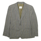 SALKO Womens Grey Wool Check Blazer Jacket L Button Closure Classic Fit