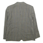 SALKO Womens Grey Wool Check Blazer Jacket L Button Closure Classic Fit