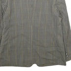 SALKO Womens Grey Wool Check Blazer Jacket L Button Closure Classic Fit