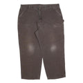 CARHARTT Mens Jeans Brown Relaxed Straight Denim Medium W48 L32 Workwear Zip