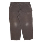 CARHARTT Mens Jeans Brown Relaxed Straight Denim Medium W48 L32 Workwear Zip
