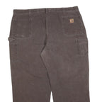 CARHARTT Mens Jeans Brown Relaxed Straight Denim Medium W48 L32 Workwear Zip