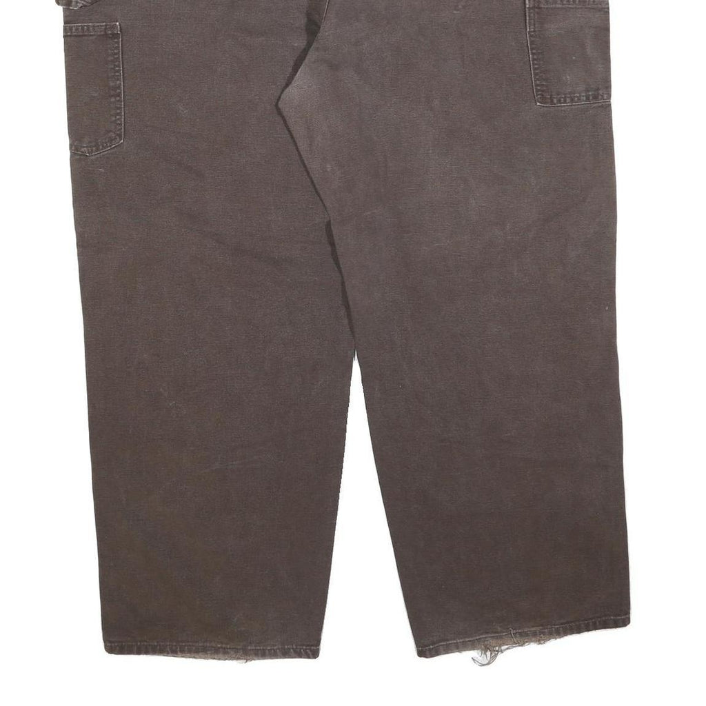 CARHARTT Mens Jeans Brown Relaxed Straight Denim Medium W48 L32 Workwear Zip