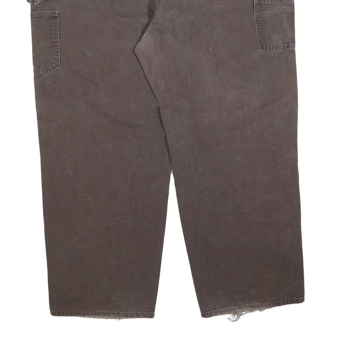 CARHARTT Mens Jeans Brown Relaxed Straight Denim Medium W48 L32 Workwear Zip