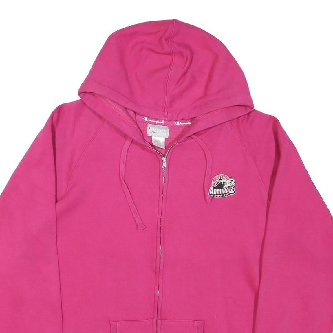 CHAMPION Womens Pink Full Zip Hoodie XL Cotton Blend Casual Sweatshirt
