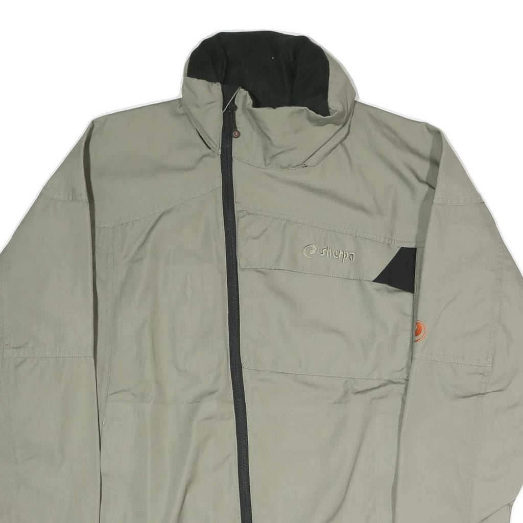 SHERPA Mens Grey & Black Outdoor Jacket S Polyester Blend Zip Pocket Casual