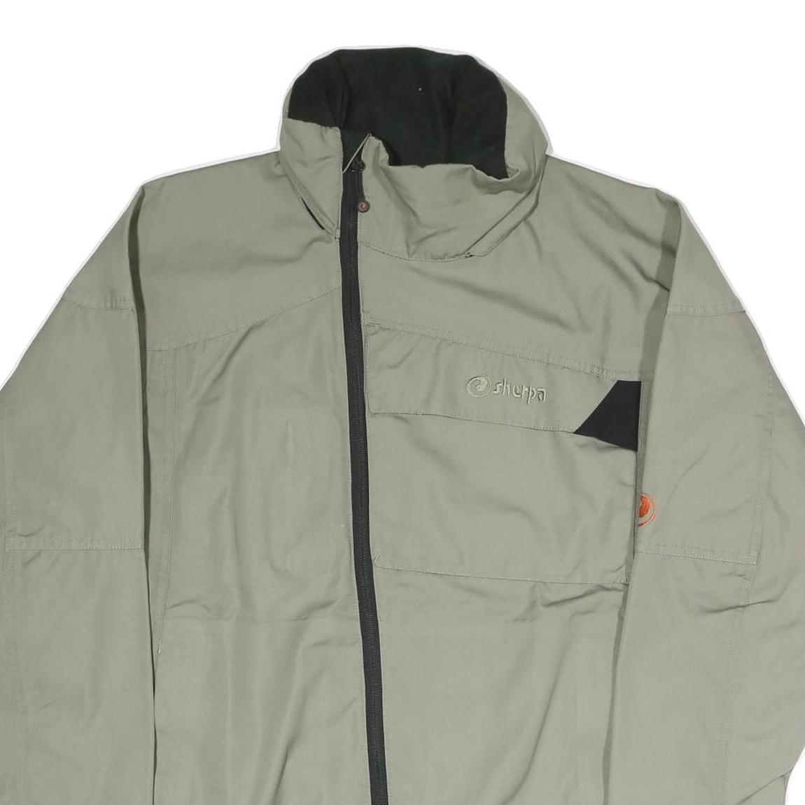 SHERPA Mens Grey & Black Outdoor Jacket S Polyester Blend Zip Pocket Casual