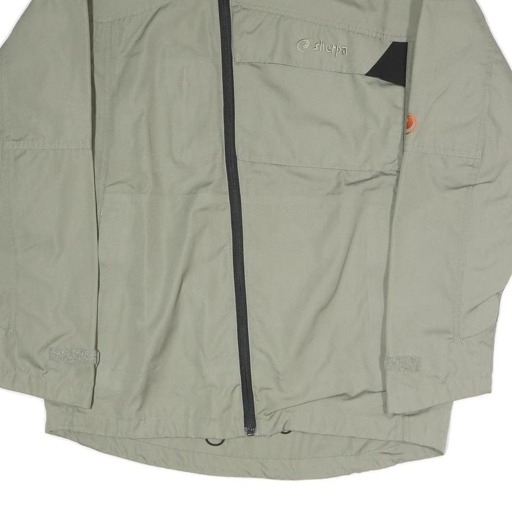 SHERPA Mens Grey & Black Outdoor Jacket S Polyester Blend Zip Pocket Casual