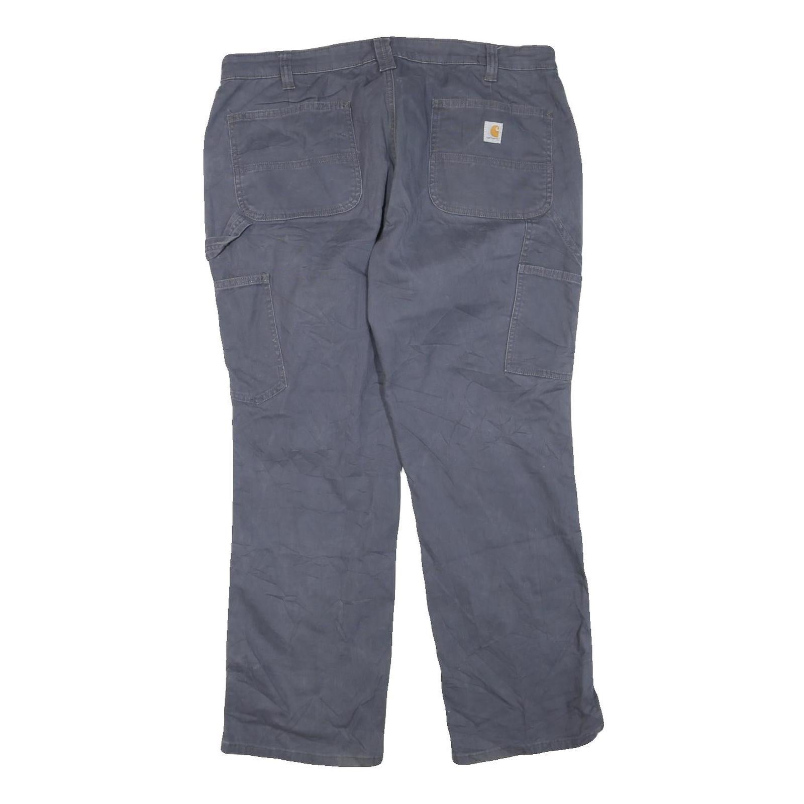 CARHARTT Womens Cotton Blend Blue Loose Straight Trousers W38 L29 Workwear