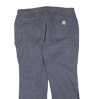CARHARTT Womens Cotton Blend Blue Loose Straight Trousers W38 L29 Workwear