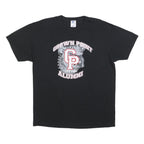 RUSSELL ATHLETIC Mens Black Crown Point Alumni Graphic T-Shirt L Short Sleeve