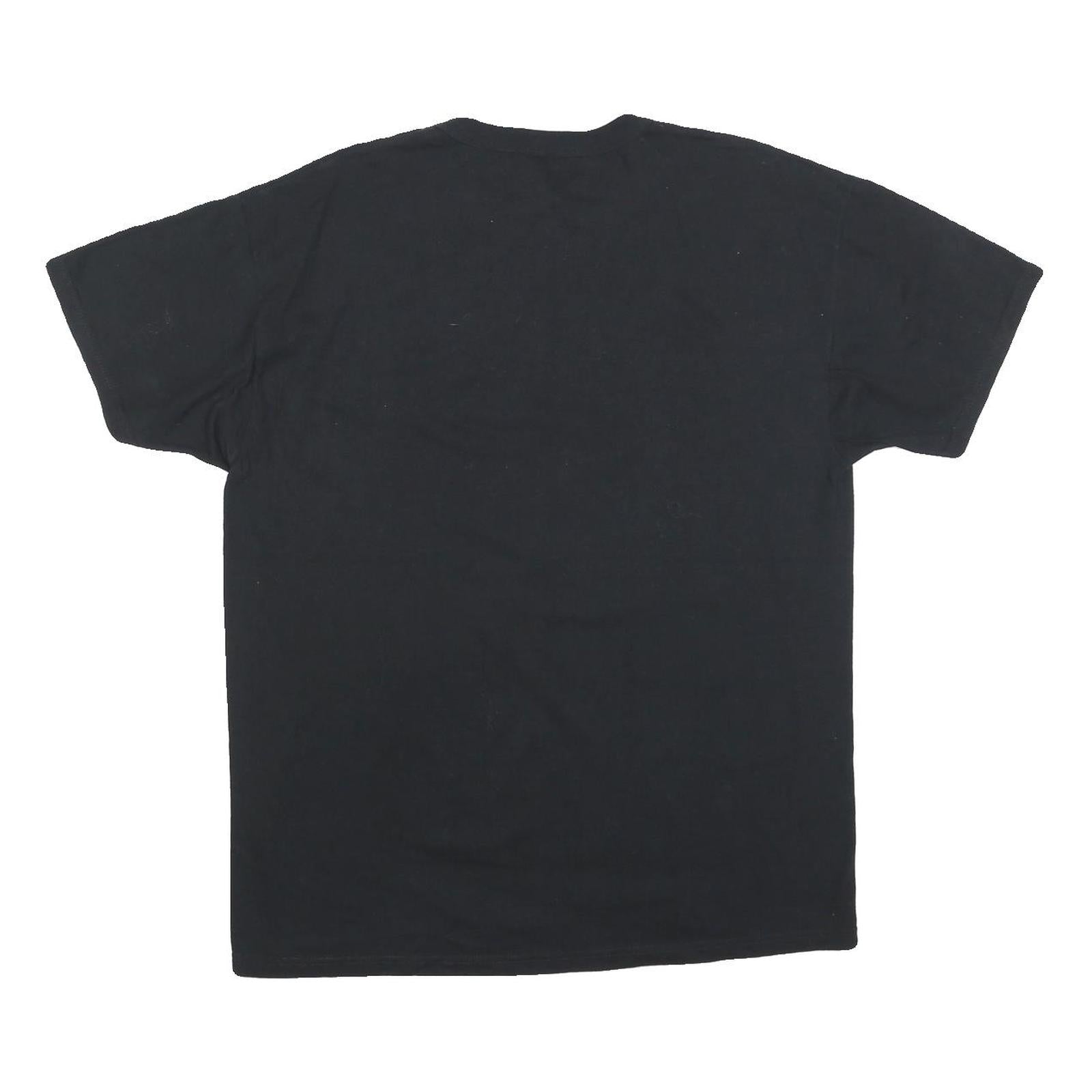 RUSSELL ATHLETIC Mens Black Crown Point Alumni Graphic T-Shirt L Short Sleeve