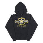 HANES Womens Black Proud Army Sister Cotton Blend Hoodie M Printed Pullover