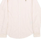 RALPH LAUREN Womens Cream & Pink Stripe Shirt UK 4 Slim Fit Button Down Collar