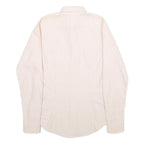 RALPH LAUREN Womens Cream & Pink Stripe Shirt UK 4 Slim Fit Button Down Collar