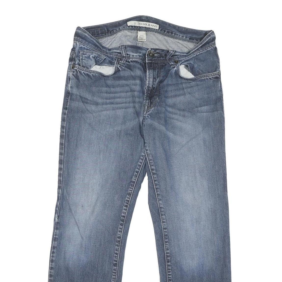 DKNY Womens Jeans Blue Regular Straight Denim Medium W32 L30 Cotton Blend Zip