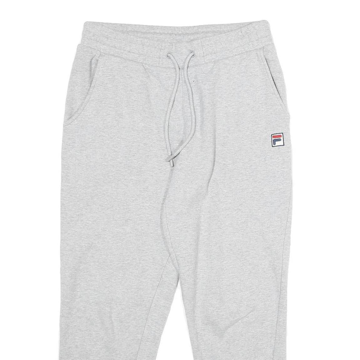 FILA Mens Joggers Grey S W28 L26 Slim Tapered Cotton Blend Casual Sportswear