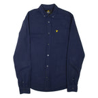 LYLE & SCOTT Mens Plain Shirt Blue Long Sleeve S
