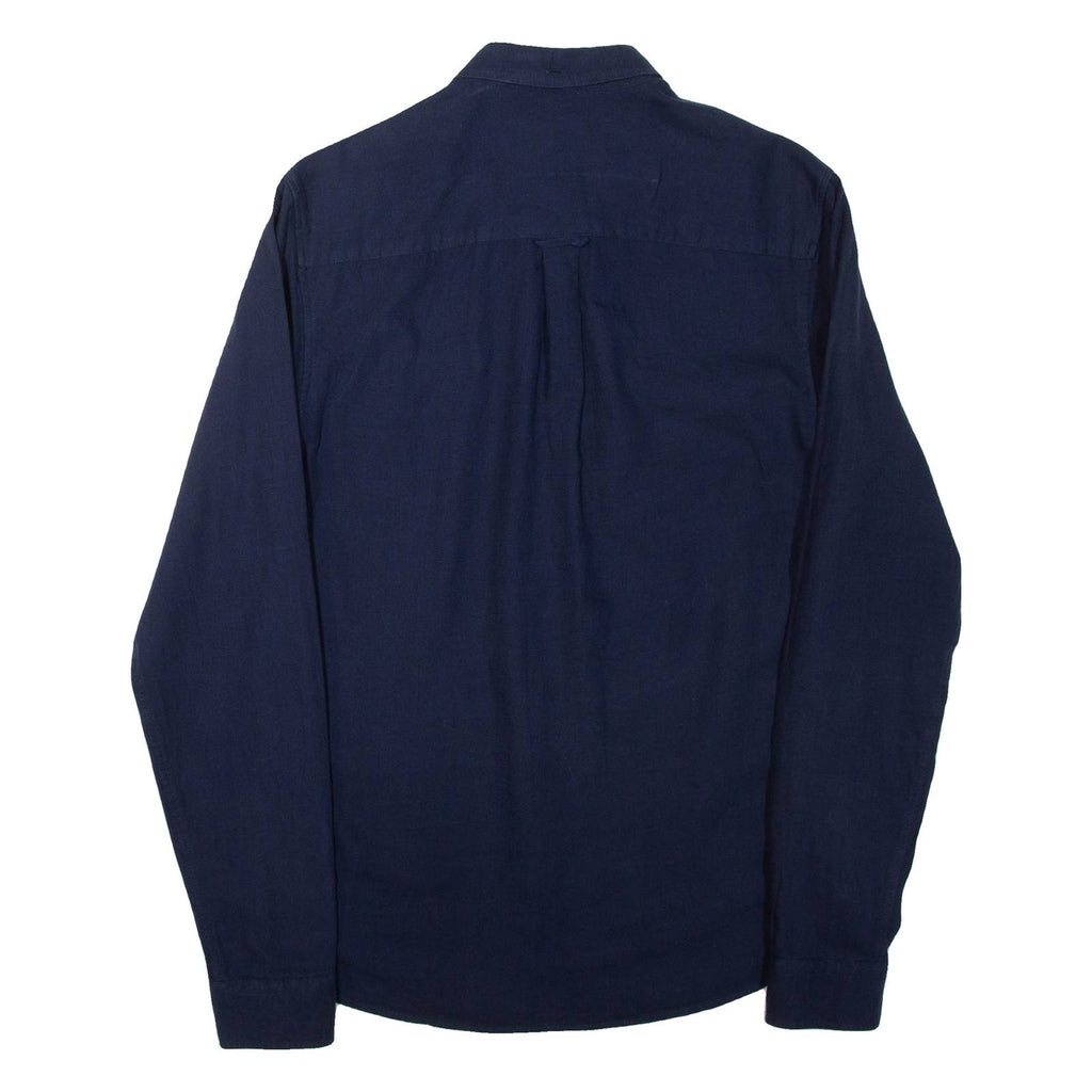LYLE & SCOTT Mens Plain Shirt Blue Long Sleeve S